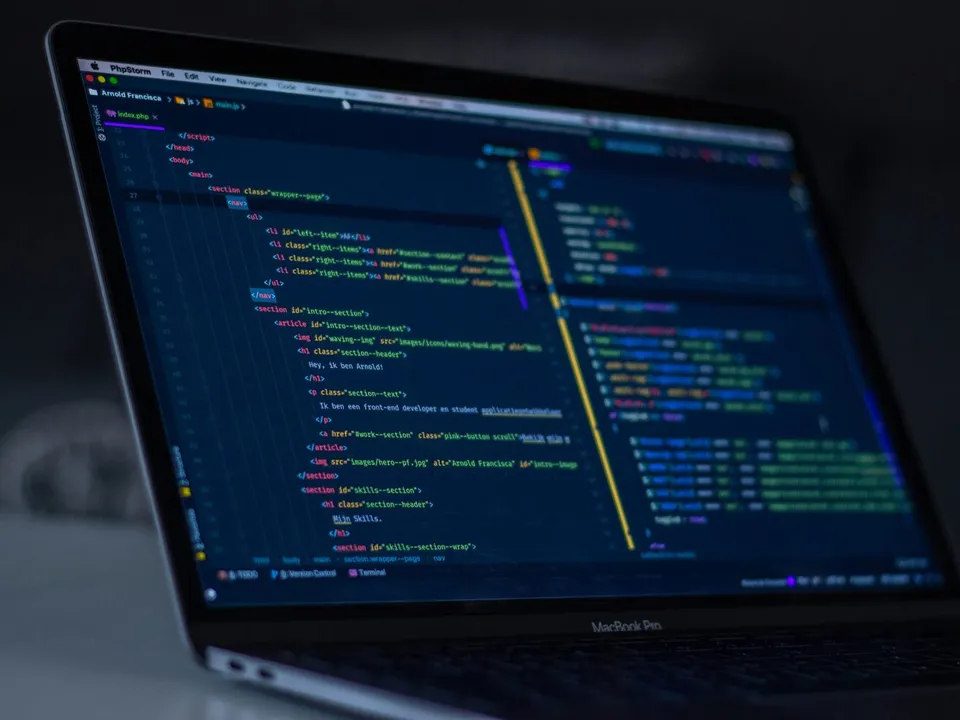 laptop with programming software displayed